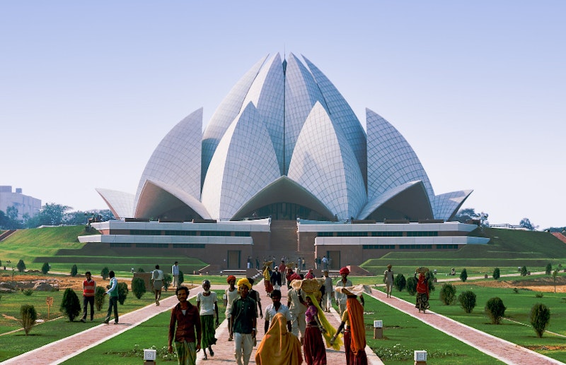 An image depicting Bahá’í House of Worship in India (Lotus Temple)