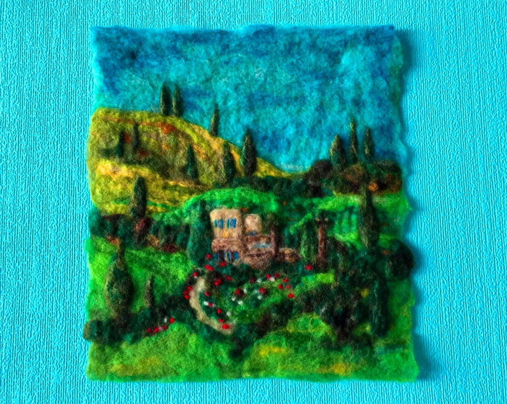 Painting of Mansion of Mazra’ih made of wool