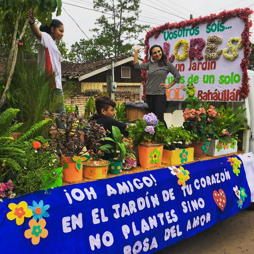 Bahá’ís in Honduras participate in flower parade