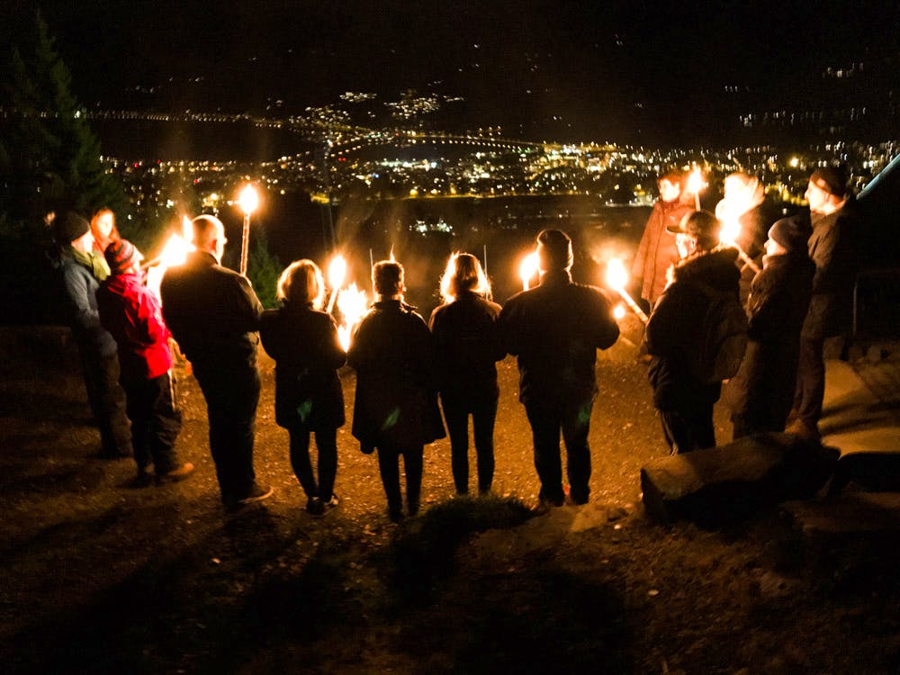 Beacons lit in the mountains of Norway