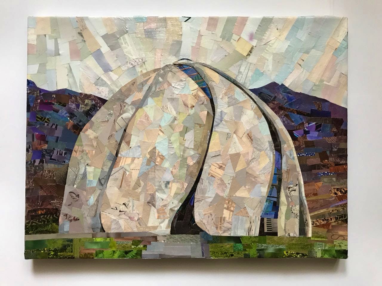 Коллаж изображения Дома Поклонения Бахаи в Сантьяго, Чили