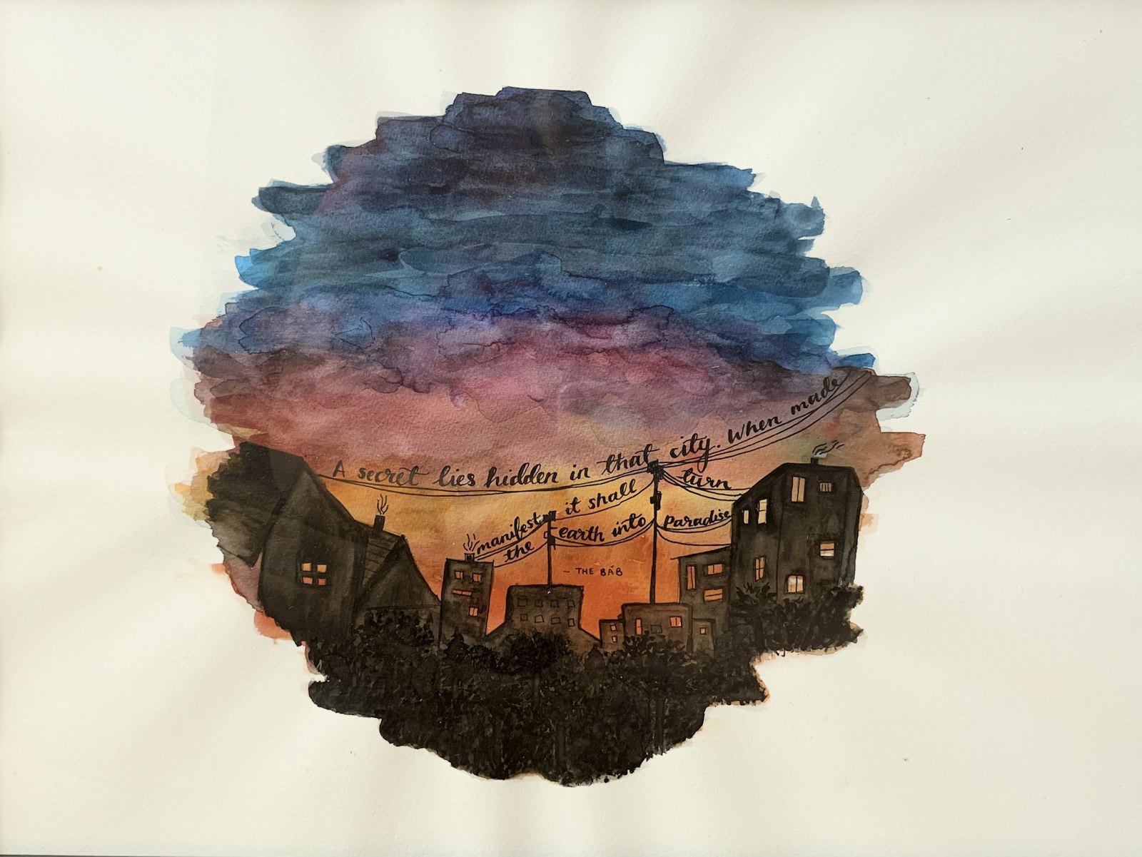 Illuminated calligraphy of Bahá’í writings